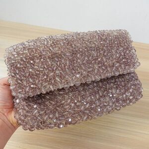 Banana Republic‎ Clutch Bag VINTAGE Small Brown Smokey Topaz Bead Cocktail Beach